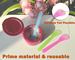 QsQueen spatules cosmétiques – sept couleurs pour coder les produits.