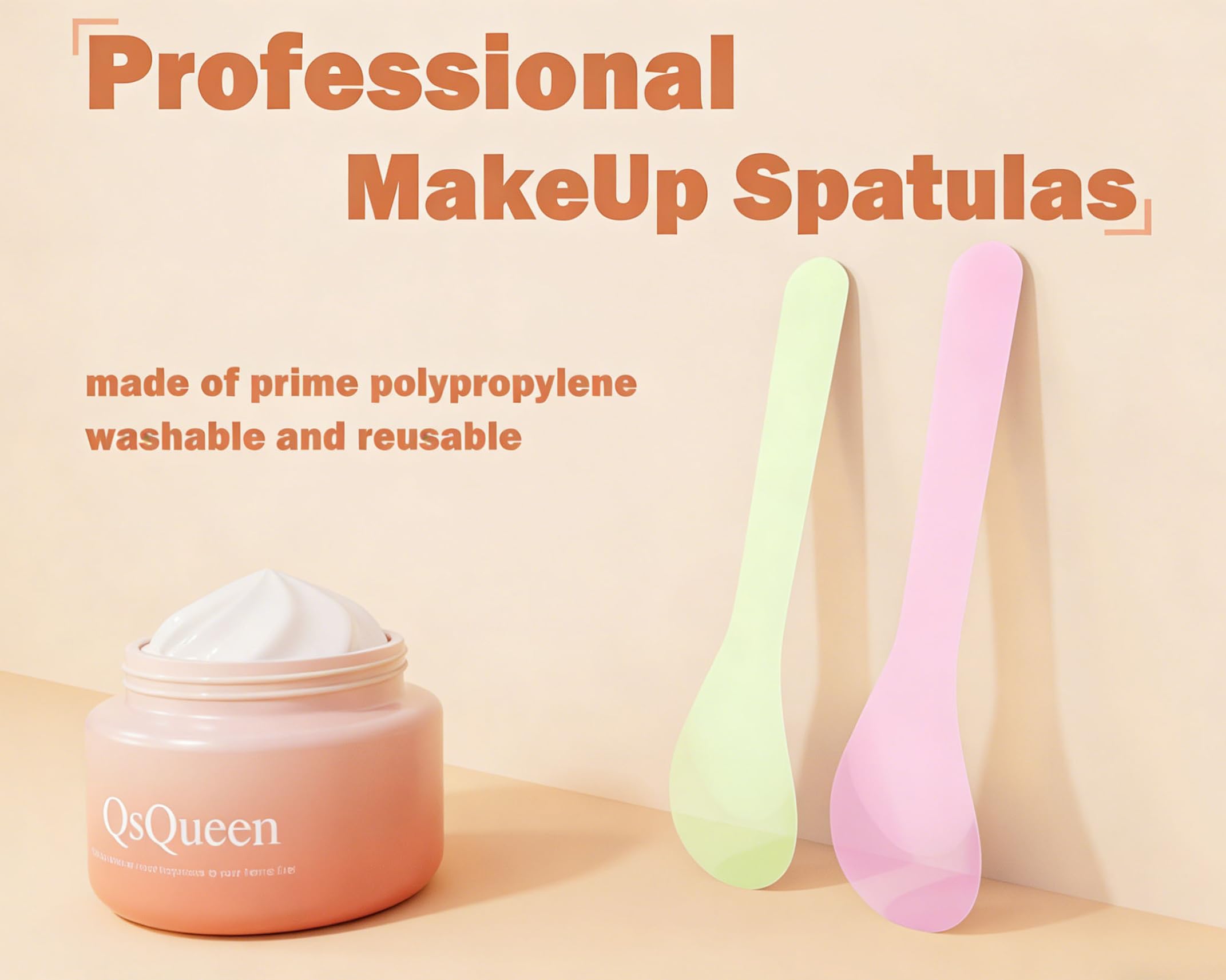 QsQueen spatules cosmétiques – évite le contact direct pour une routine plus propre.