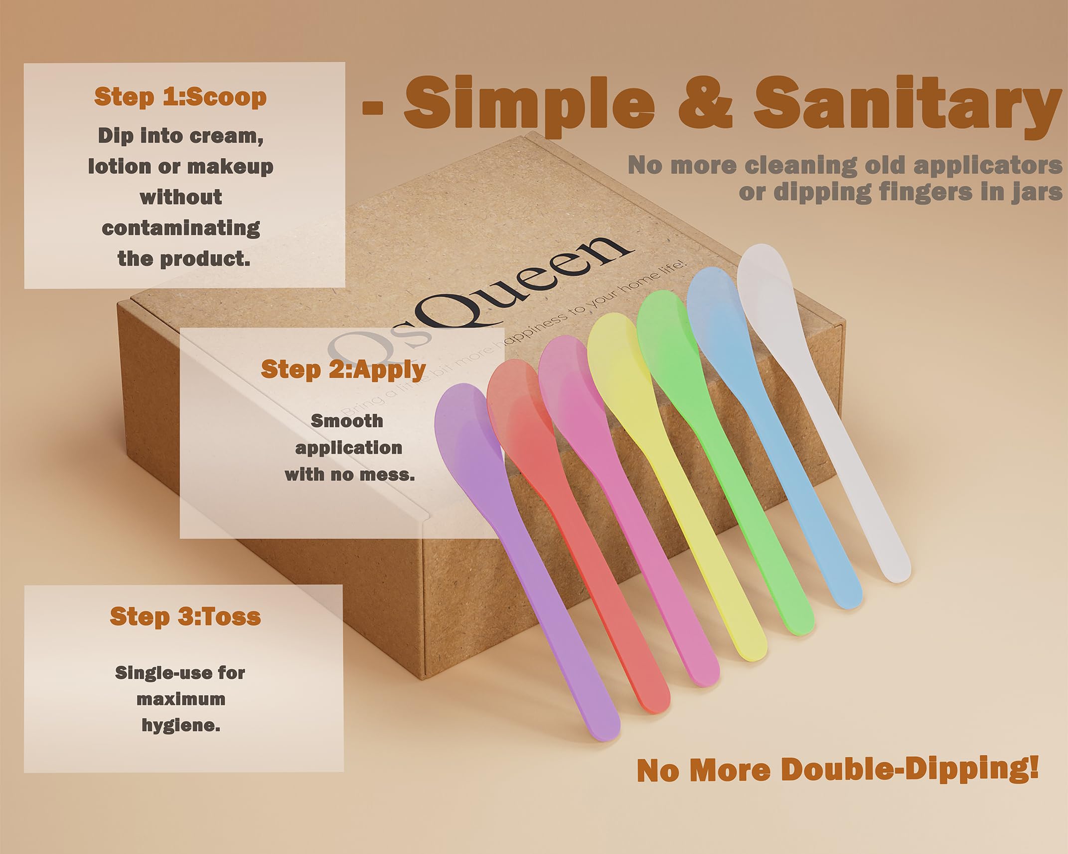 QsQueen spatules cosmétiques – léger et adapté aux domiciles et voyages.