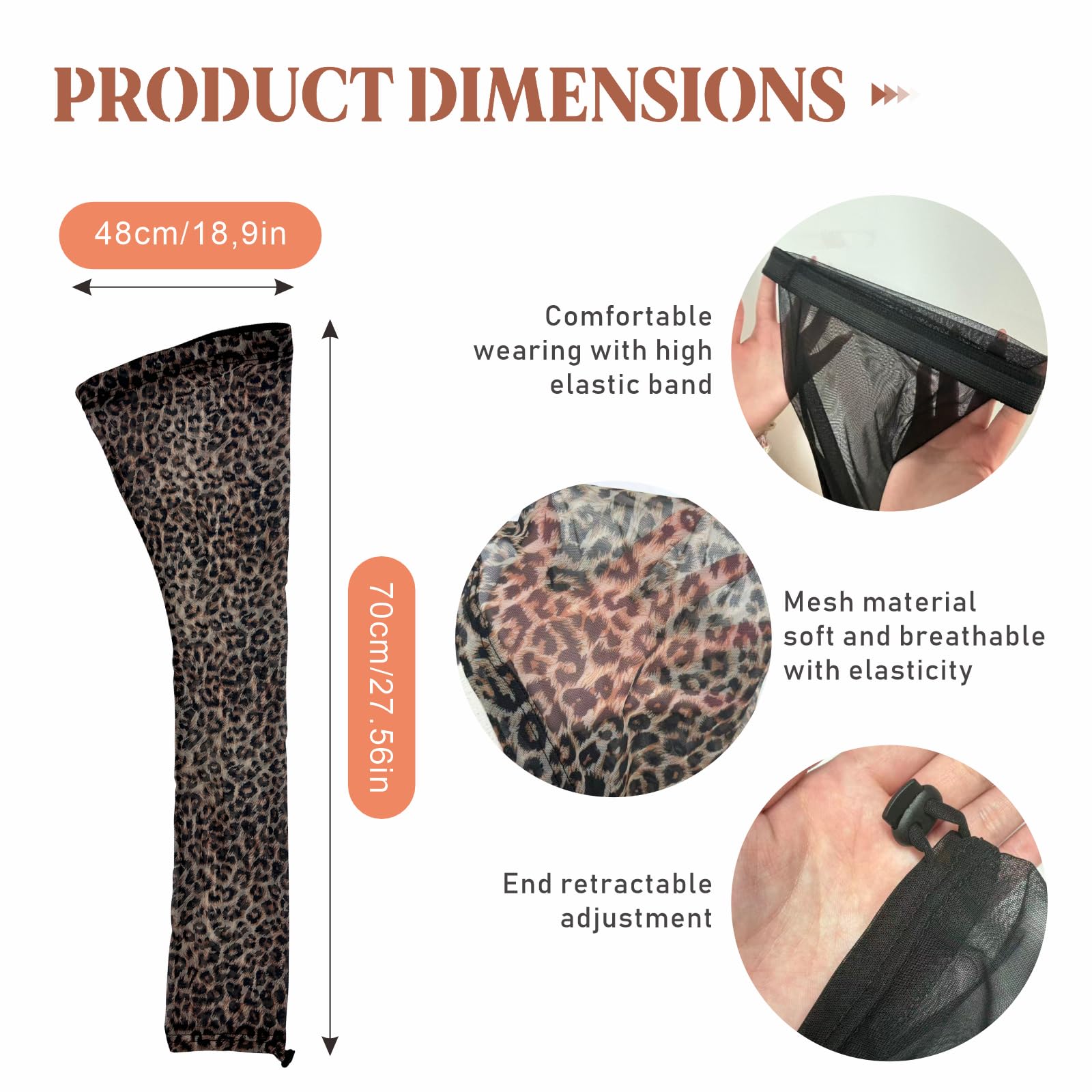 Qtaikong Loc Sleeve longueur 70 cm — couvre intégralement la tête pour un style fluide.