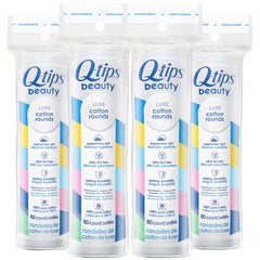 Q-tips Beauté Luxe coton ronds, côté gaufré pour une application précise et agréable.