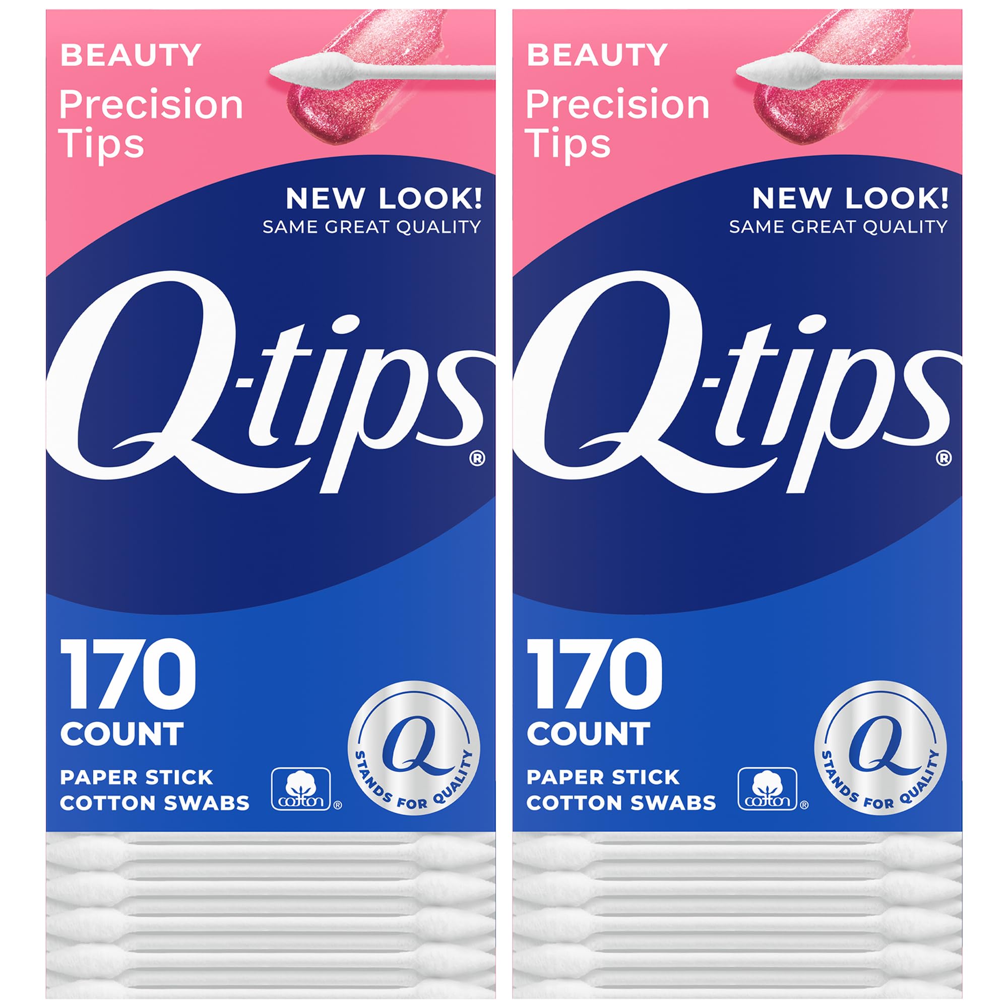 Q-tips Pointes Précises dans boîte, prêt pour soins beauté.