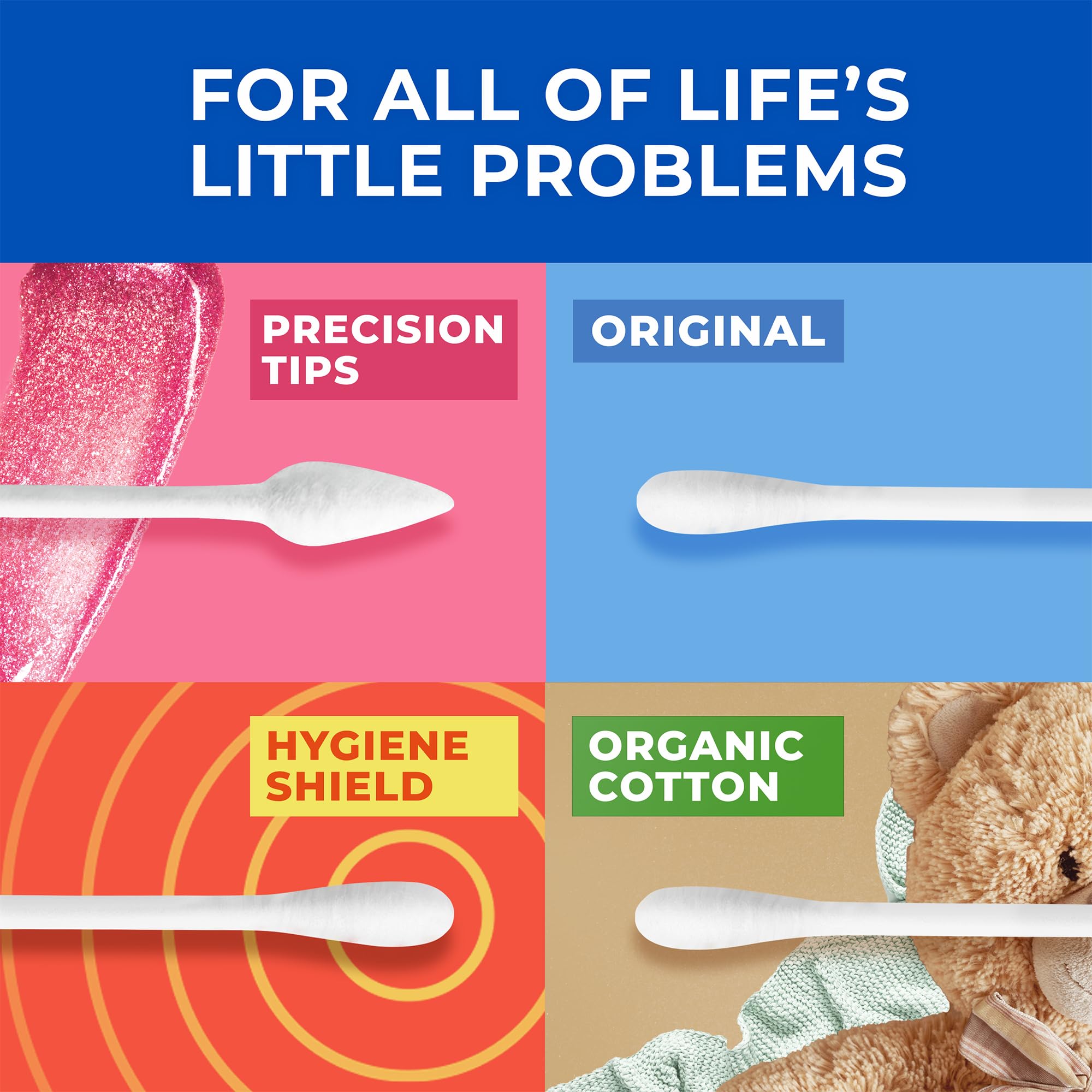 Emballage eco-responsable des cotons-tiges Q-tips.