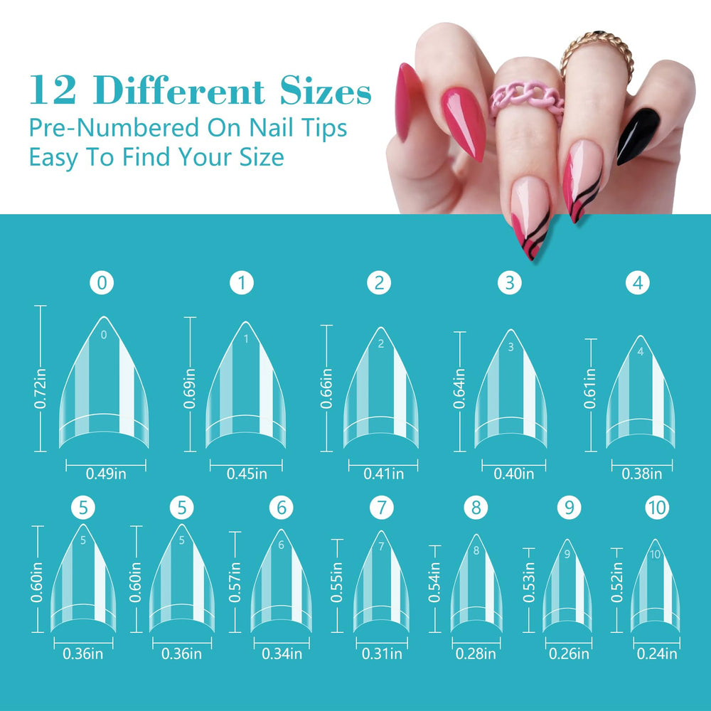 Application facile des embouts stiletto court pour des poses rapides.