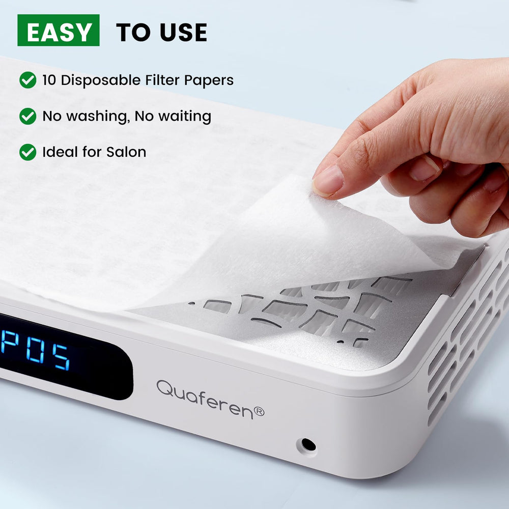 Quaferen Nail Dust Collector, flux d'air 3D et refroidissement rapide pour plus de confort.
