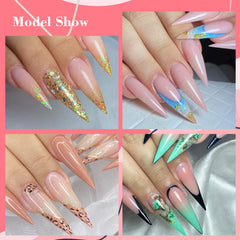 Tip stiletto transparents Quaferen, demi-couvercle, faciles à ajuster et porter.