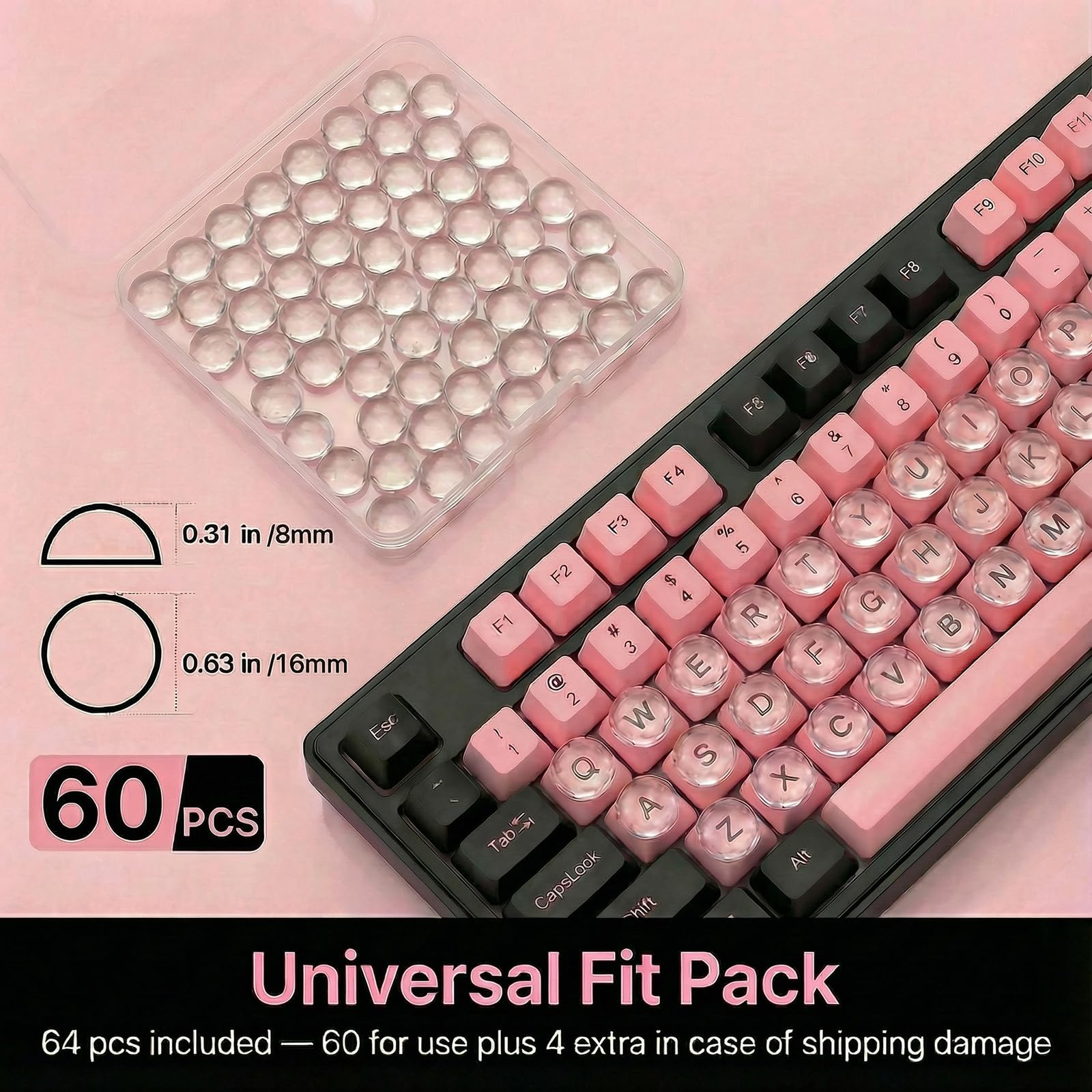 Quafochi texte lisible bruit reduit sur clavier transparent