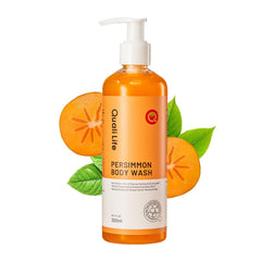 QualiLife Persimmon Gel Douche – bouteille nette pour fraîcheur durable après chaque douche.