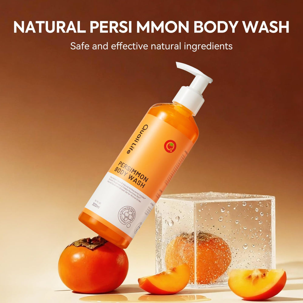 QualiLife Persimmon Gel Douche – produit-naturel-concentre avec fabrication artisanale.
