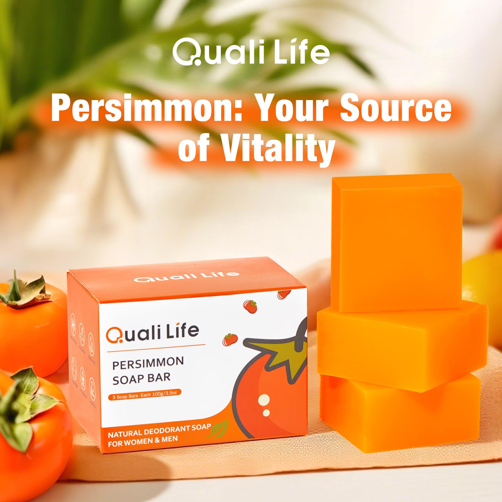 QualiLife Savon Persimmon : parfait pour une routine quotidienne.