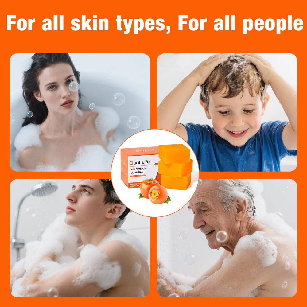 QualiLife Savon Persimmon : formulation vegan sans déodorants synthétiques.