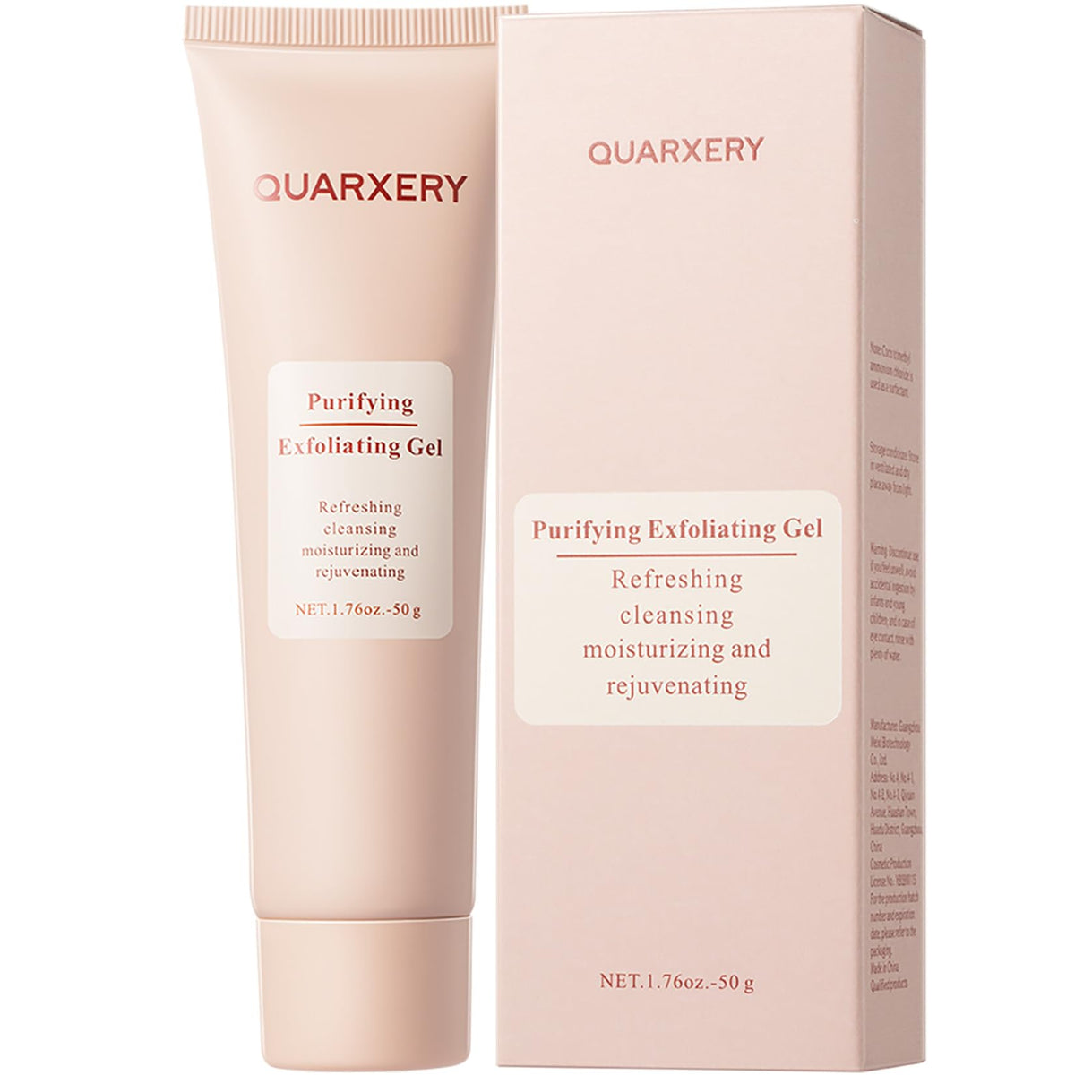 Ce gel exfoliant QUARXERY en flacon douceur visage nettoie les pores en profondeur.