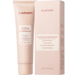 Ce gel exfoliant QUARXERY en flacon douceur visage nettoie les pores en profondeur.