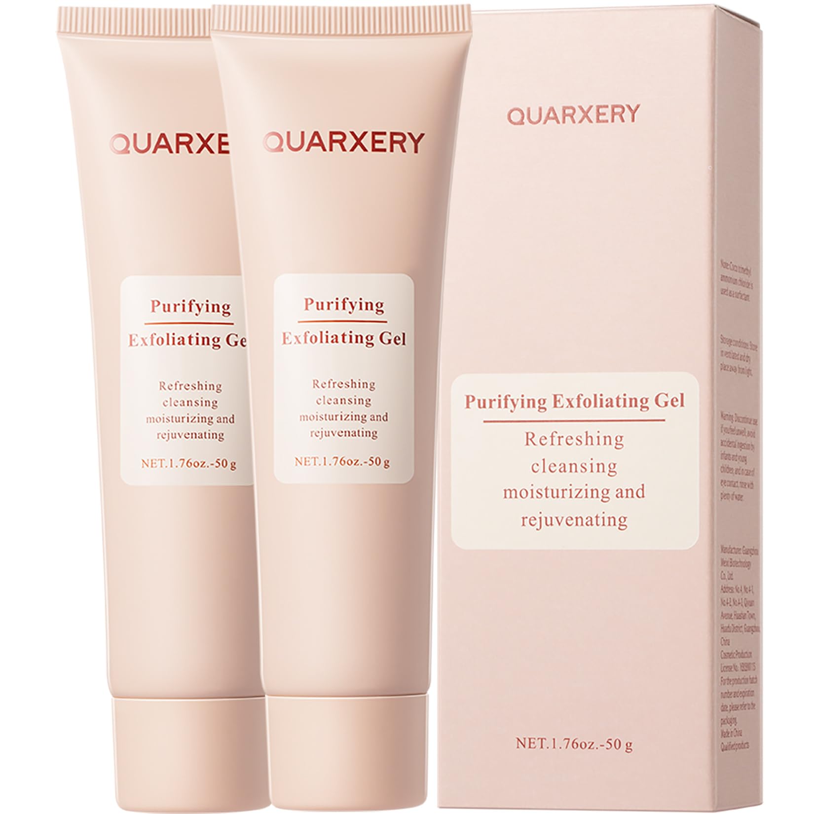 QUARXERY Gel Purifiant Exfoliant Visage, texture légère qui nettoie en douceur, pour tous types de peau.