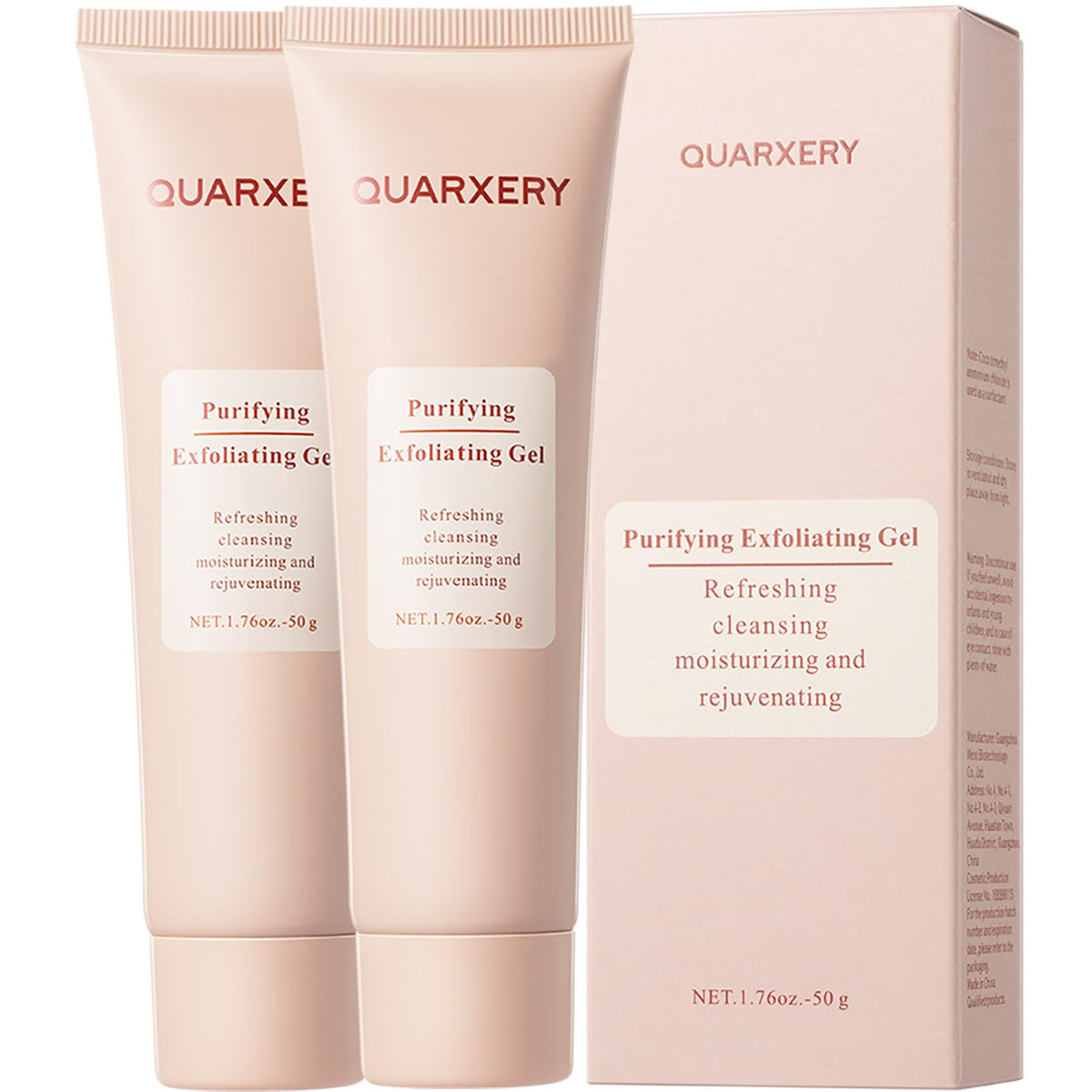 QUARXERY Gel Purifiant Exfoliant Visage, texture légère qui nettoie en douceur, pour tous types de peau.