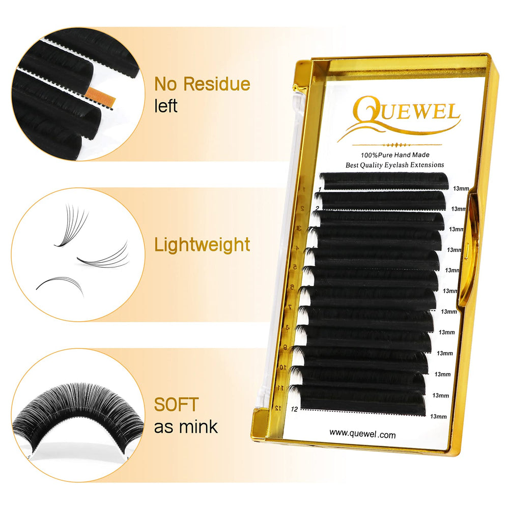 QUEWEL Easy Fan Lashes courbe C pour un regard soutenu et naturel.