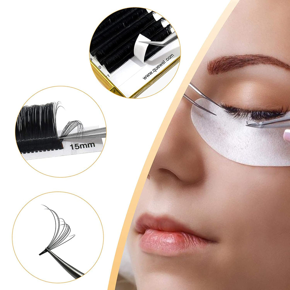 QUEWEL Easy Fan Lashes courbe CC pour un volume doux et volumineux.