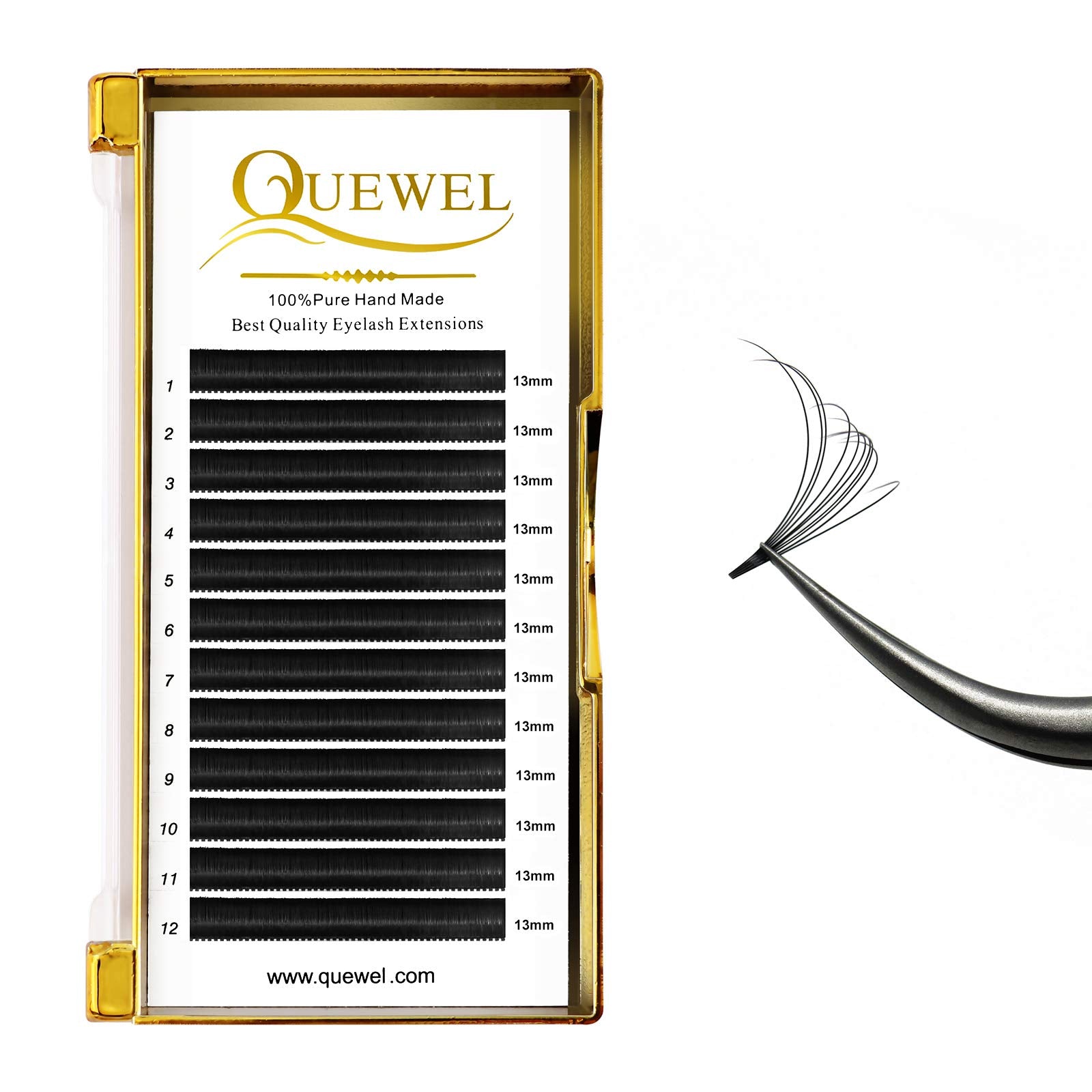 QUEWEL Easy Fan Lashes ultra légères et durables.