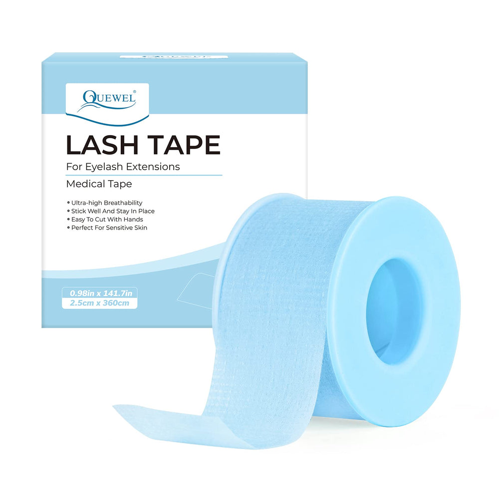 QUEWEL Lash Tape bleu, adhérence parfaite sans résidu pour extensions.