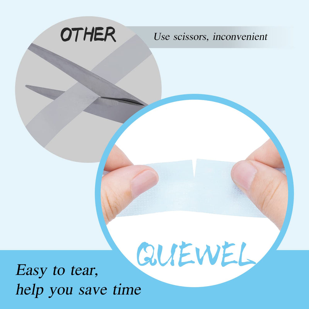 QUEWEL Lash Tape bleu, facile à déchirer à la main pour ajustements rapides.