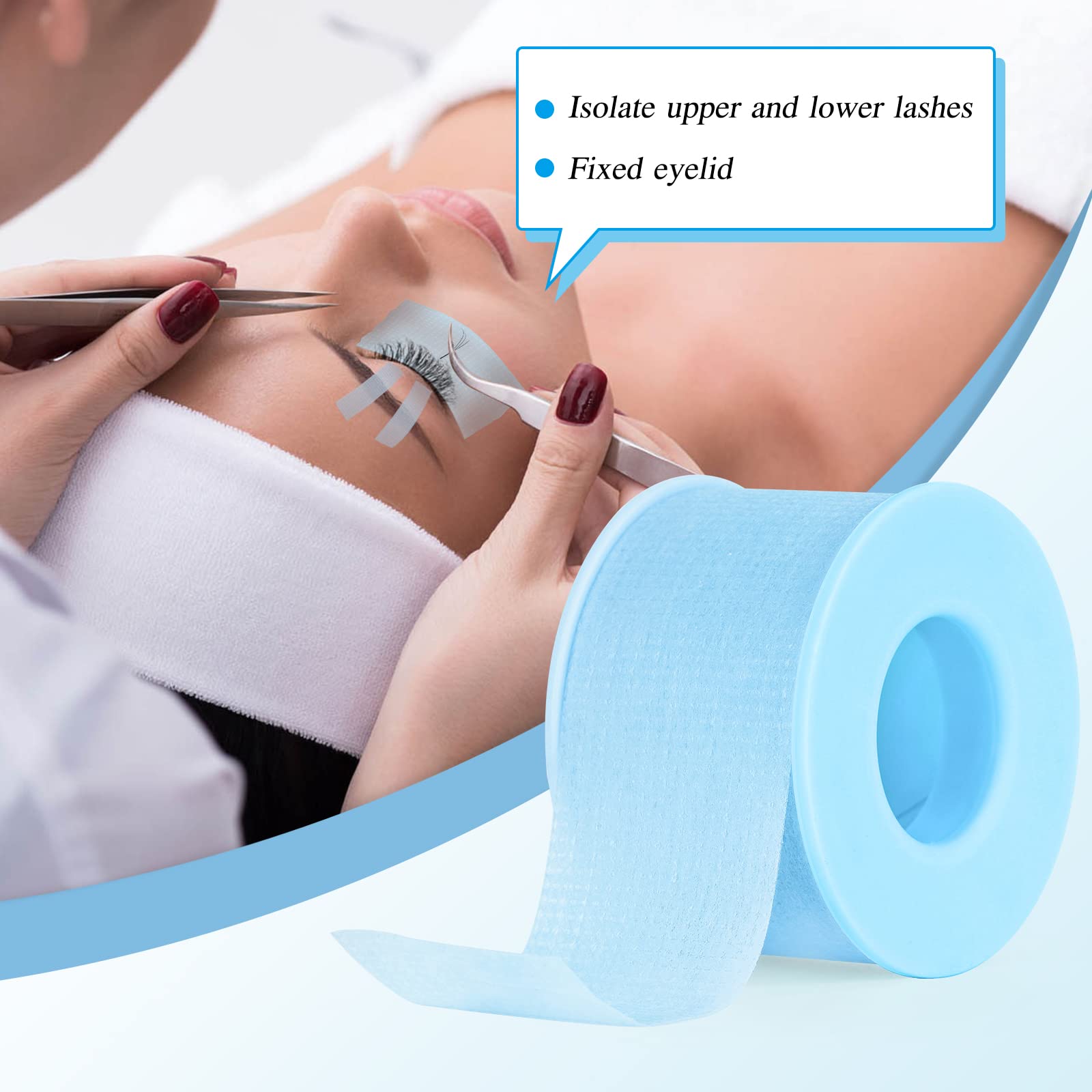 QUEWEL Lash Tape bleu, utilisation polyvalente pour maquillage et premiers secours.
