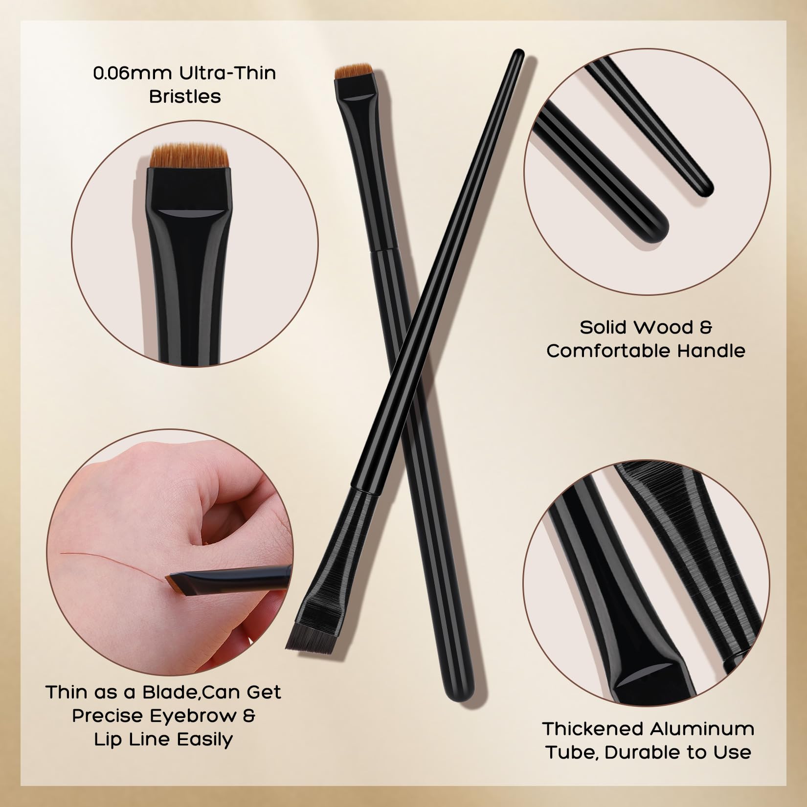 Pinceau plat correcteur QUEEJOY pour corriger contours des sourcils