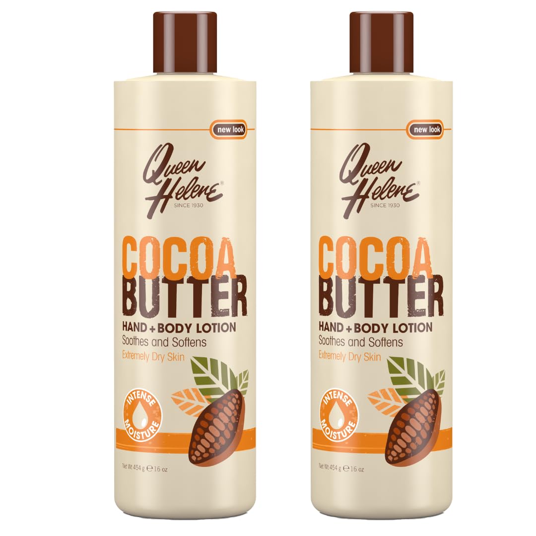 Queen Helene Cocoa Butter Hand & Body Lotion bottle pours for deep hydration