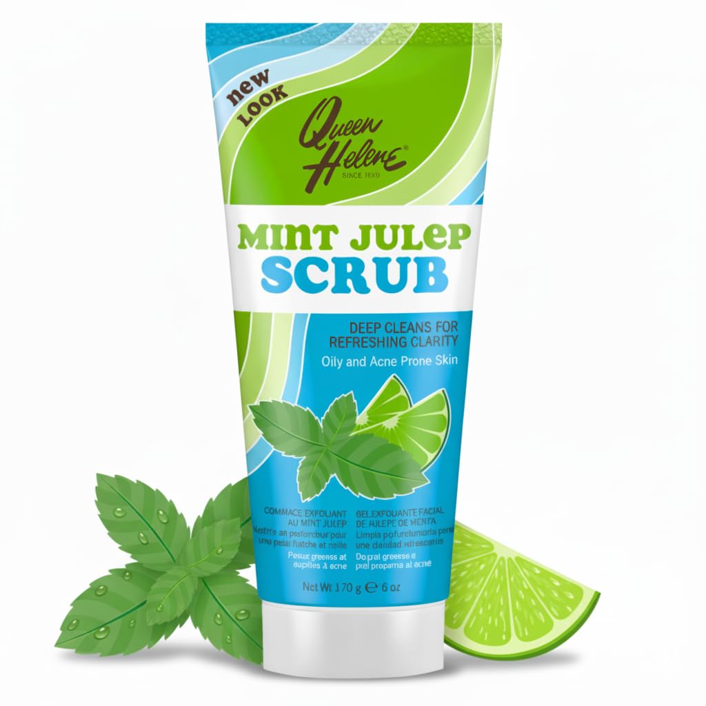 Queen Helene Gentle Scrub Menthe Julep dans le pot, nettoie les pores en douceur.