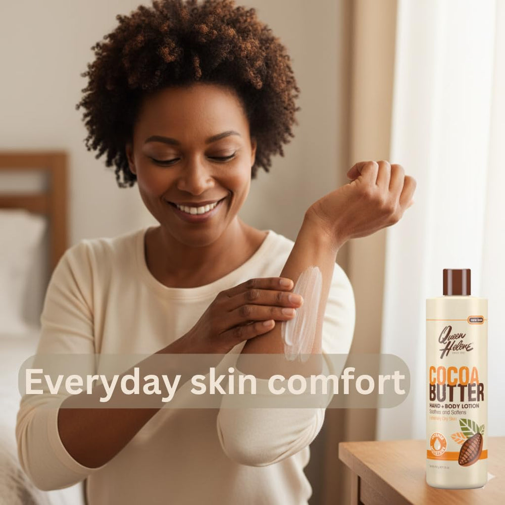 Two-pack display of Queen Helene cocoa butter lotion for hands and body