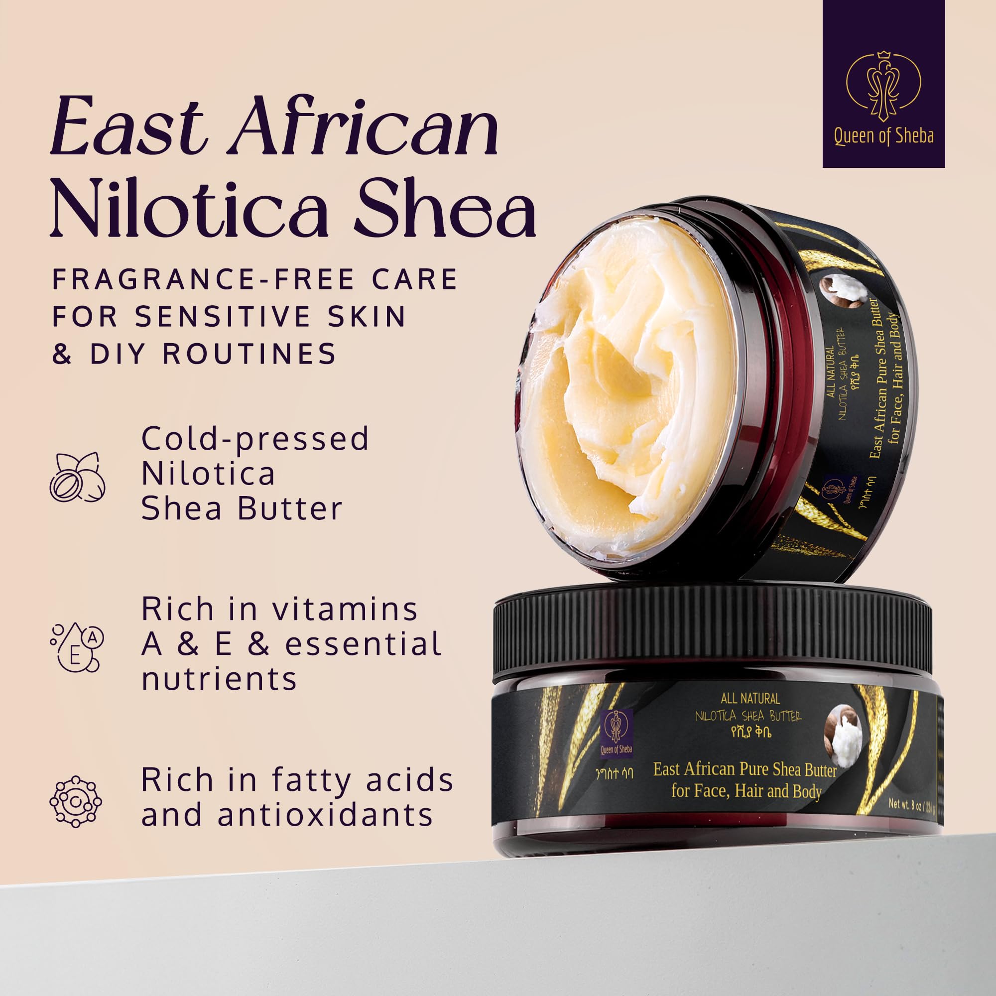 Texture crème fondante Queen of Shea pour le corps, soin nourrissant