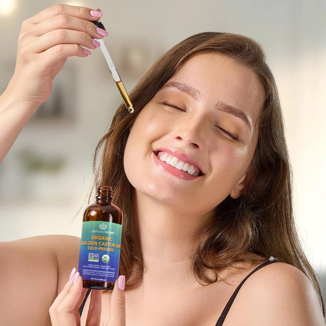 Queen of the Thrones - huile ricin doree application nocturne hydratante.