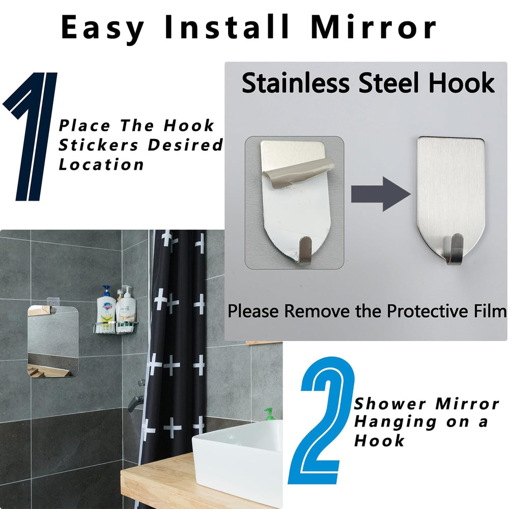 Miroir Quegau 11x7 po en plexiglas Deluxe pour un rasage précis.