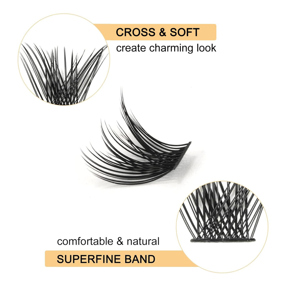 QUEWEL cils cluster long 8-16 mm pour variation de style