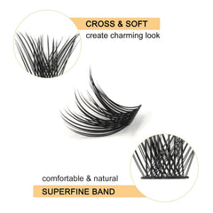 QUEWEL cils cluster long 8-16 mm pour variation de style