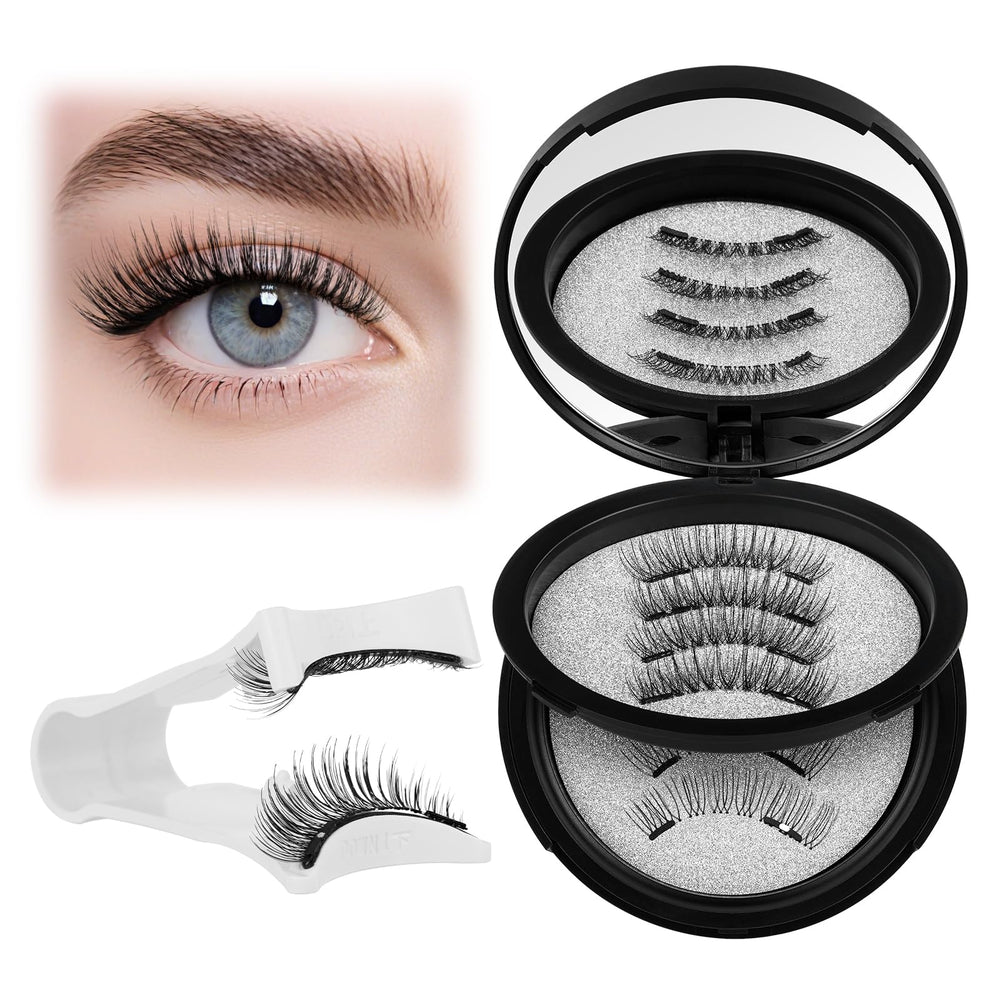QUEWEL cils magnetiques - kit 2 paires, regard naturel et facile a porter