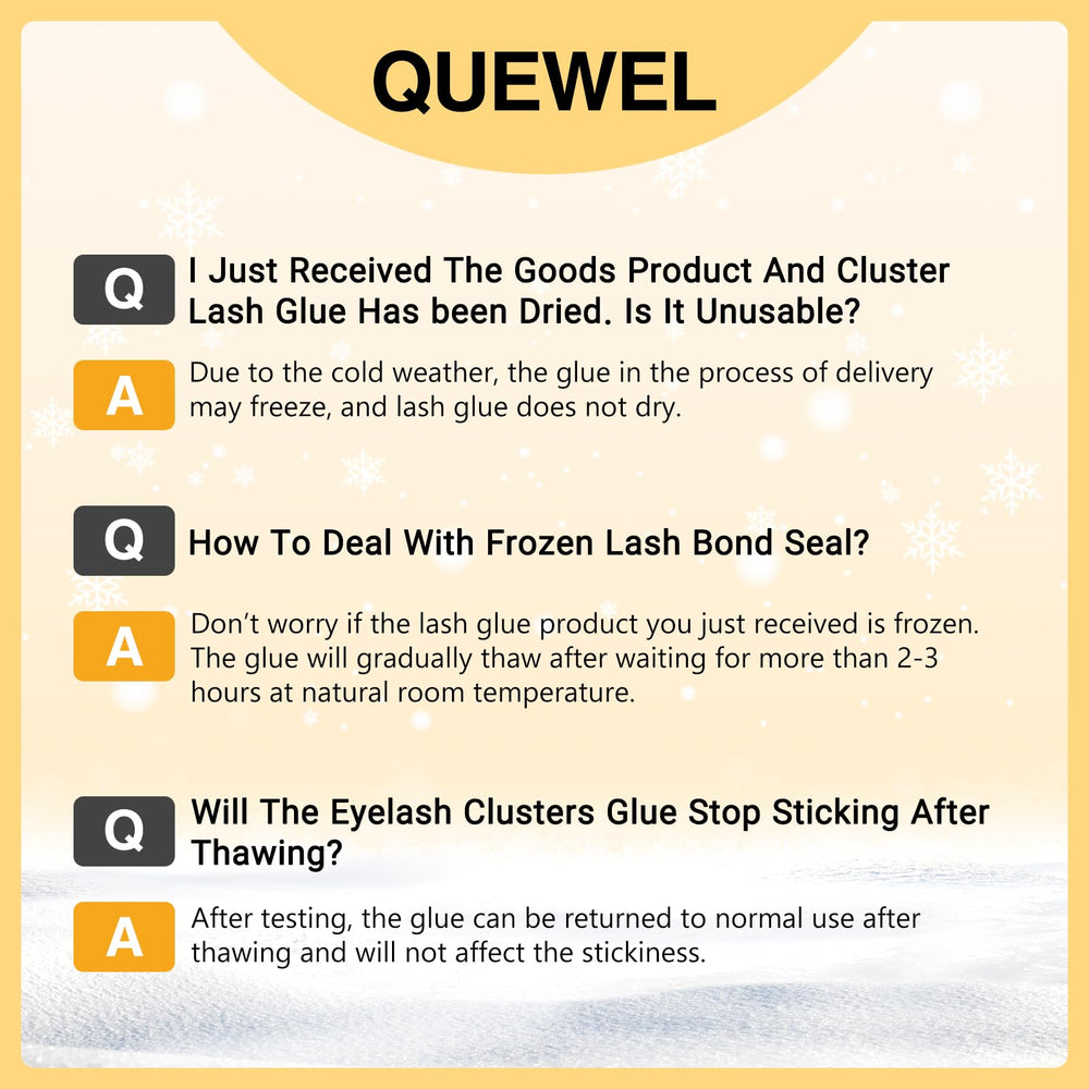 QUEWEL dissolvant-colle-lash-clusters, dissolution facile sans résidus pour le retrait