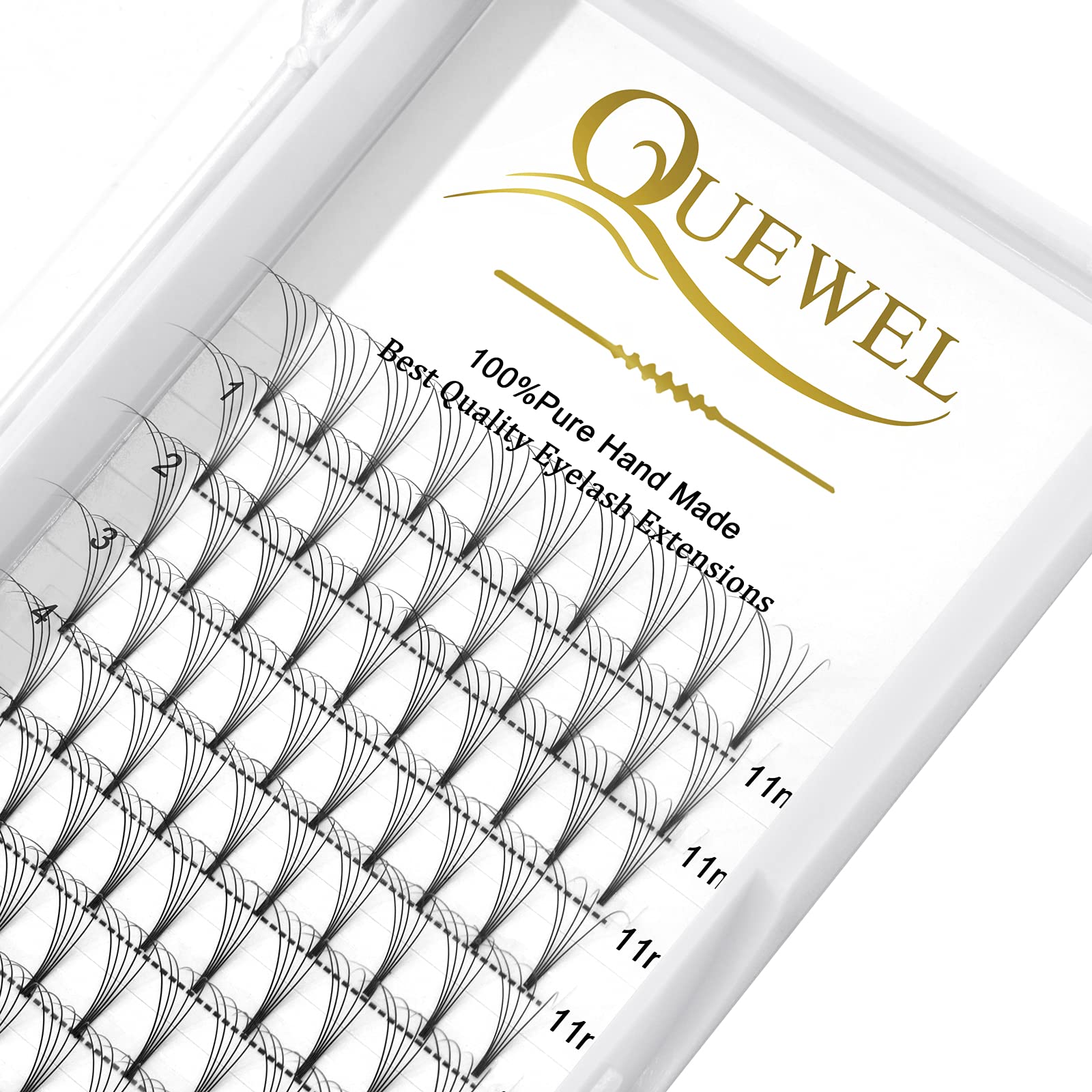 QUEWEL cils préfabriqués 5D 0,07 C 11 mm, rendu volumineux et naturel