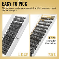 QUEWEL Lash Clusters: boucles 40D et mélange 9–16 mm pour un look fluide