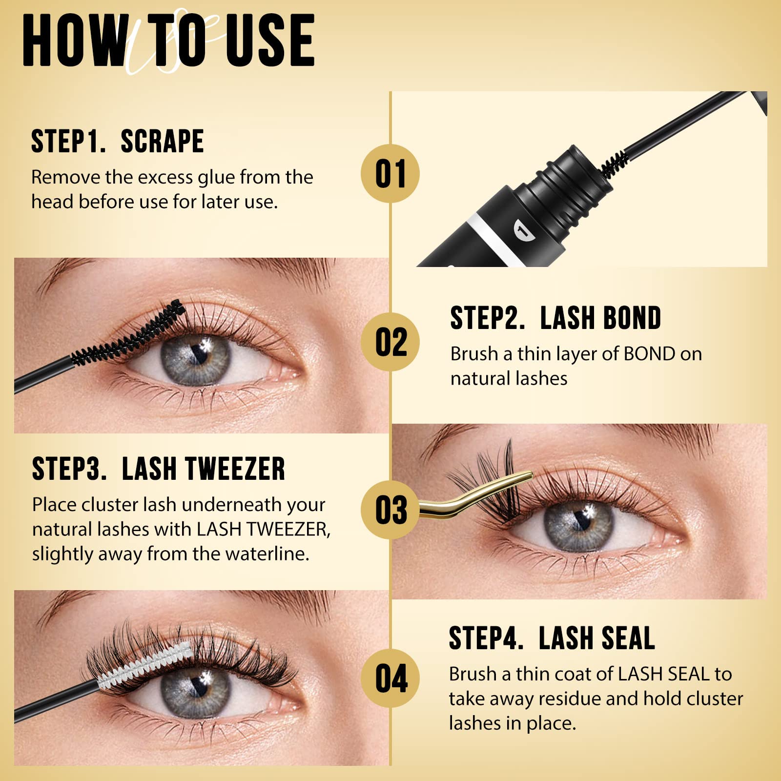 QUEWEL Lash Clusters: entretien facile et conseils rapides