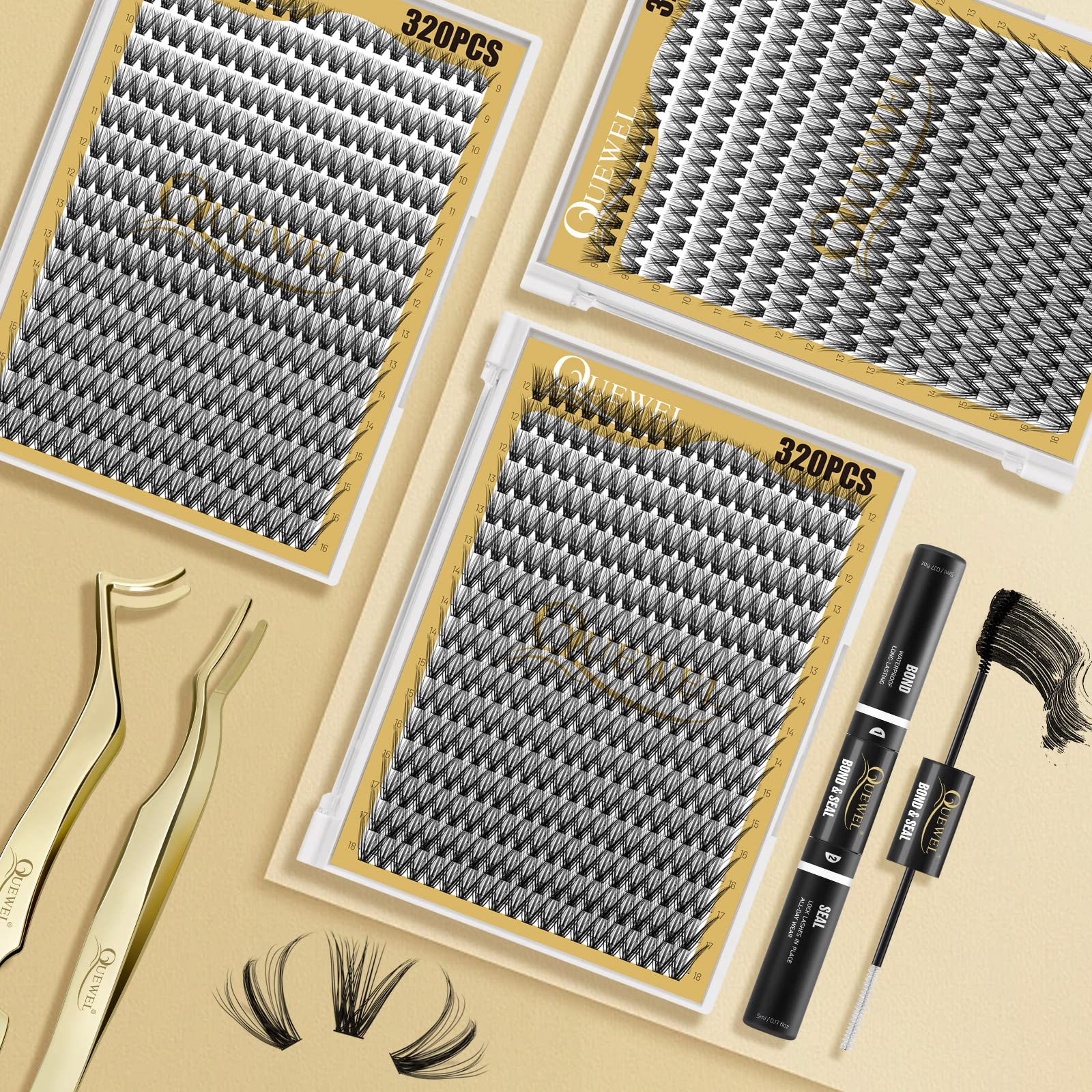 QUEWEL Lash Clusters: kit complet pour créations variées à la maison