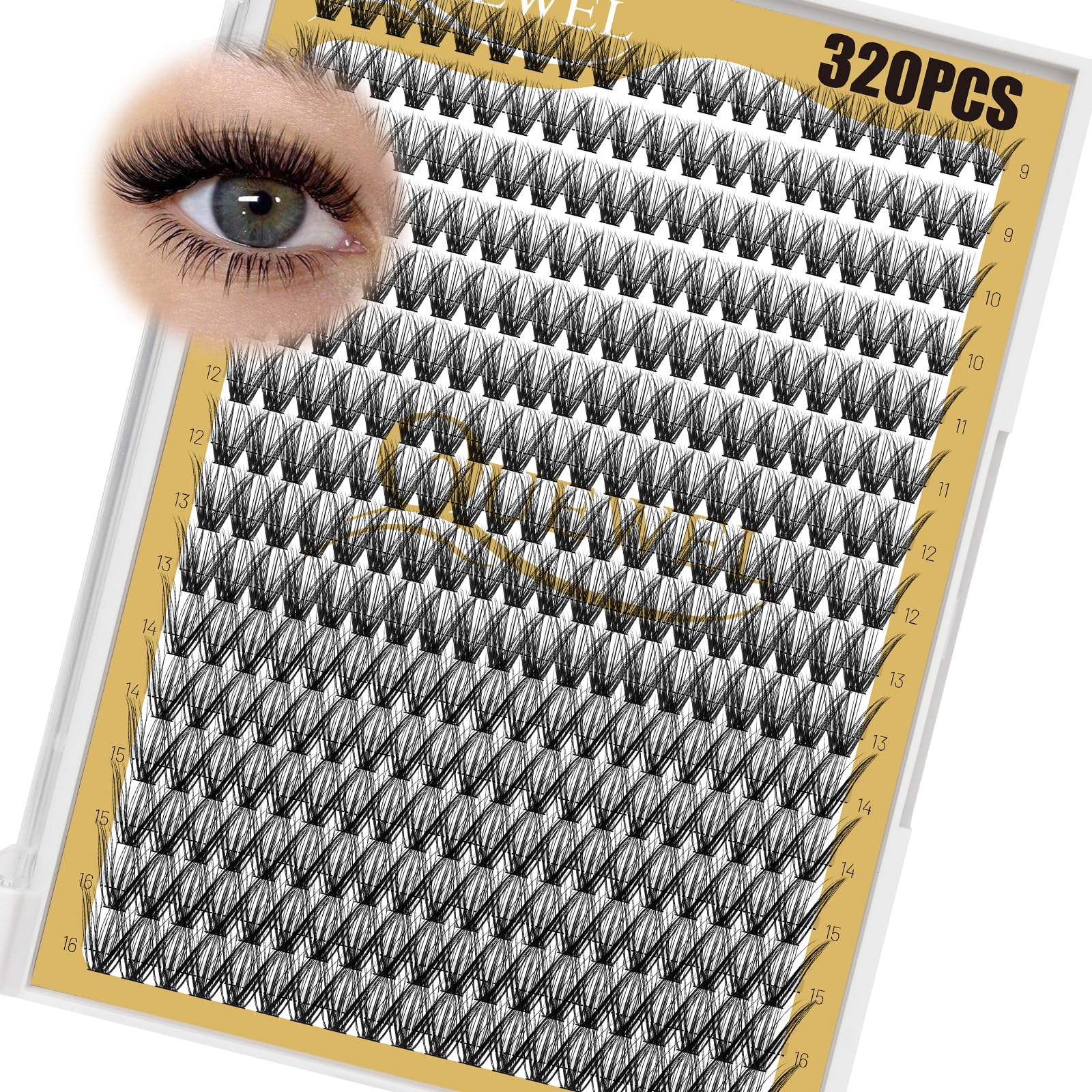 QUEWEL Lash Clusters: plateau 320 pièces pour un rendu naturel et confortable