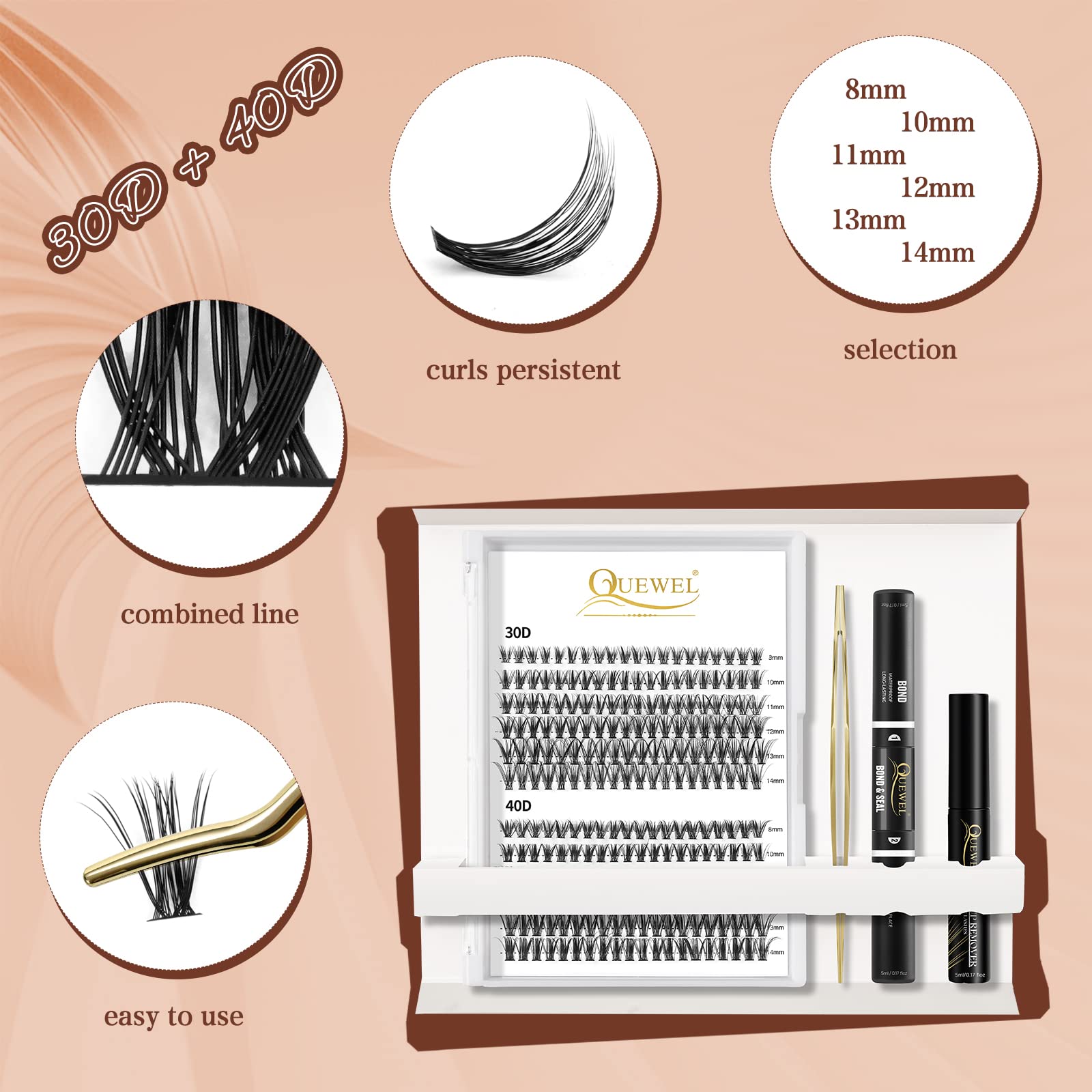 QUEWEL pinces applicateur acier inox prise sûre pour clusters précis