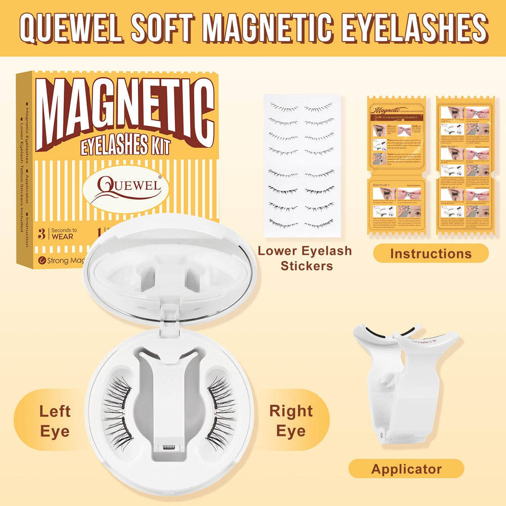 Les cils magnétiques QUEWEL réutilisables sont livrés dans un coffret pratique.