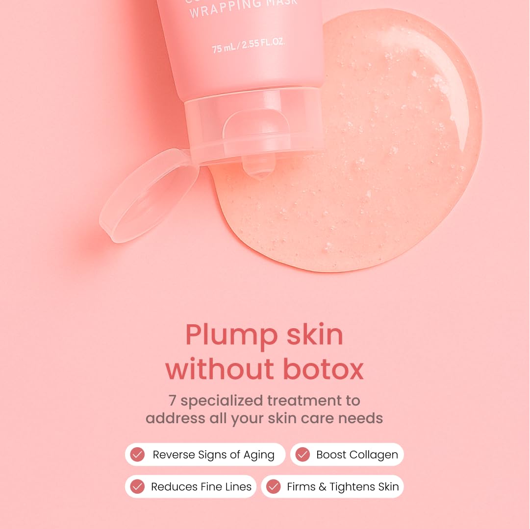 QUIA Beauty masque enveloppant au collagène, pénétration profonde des actifs pour une peau plus ferme.