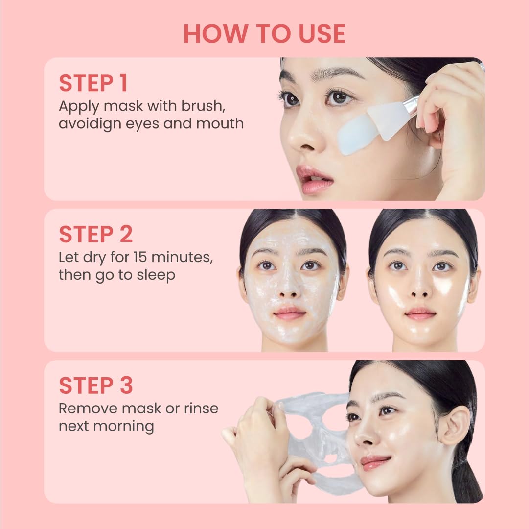 QUIA Beauty masque enveloppant au collagène, sans résidu et sans colorants artificiels.