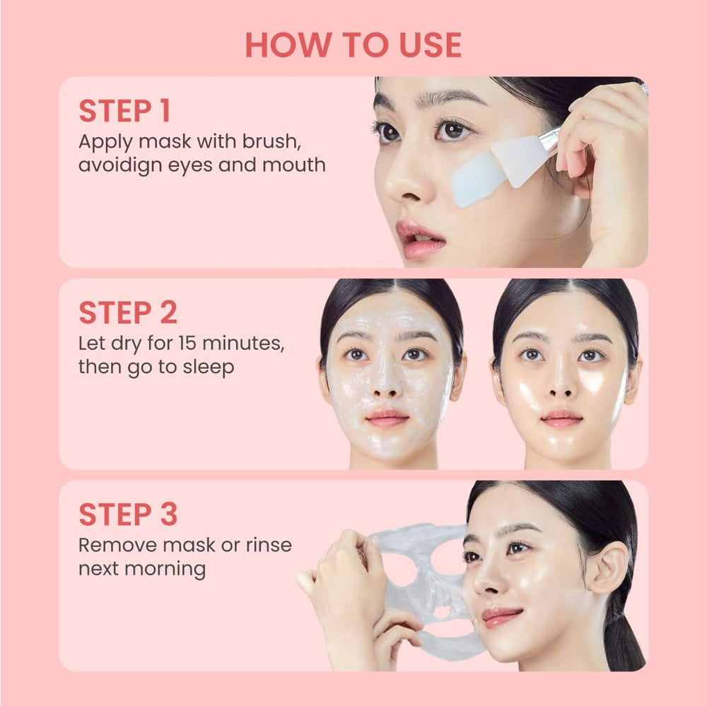 QUIA Beauty masque enveloppant au collagène, sans résidu et sans colorants artificiels.