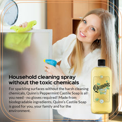 Quinn's Savon Castile pur menthe – nettoyant polyvalent pour surfaces et cuisine.