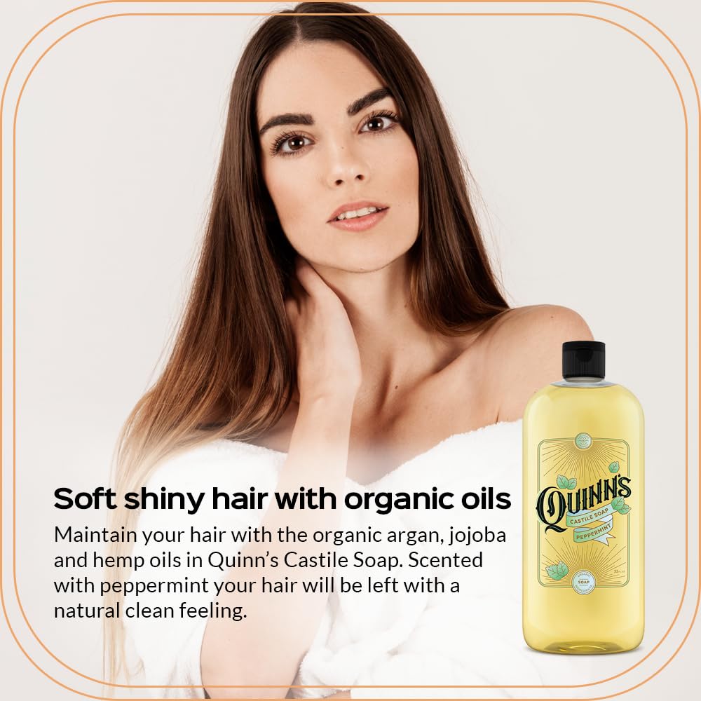 Quinn's Savon Castile pur menthe – doseur pratique pour dilution adaptée.