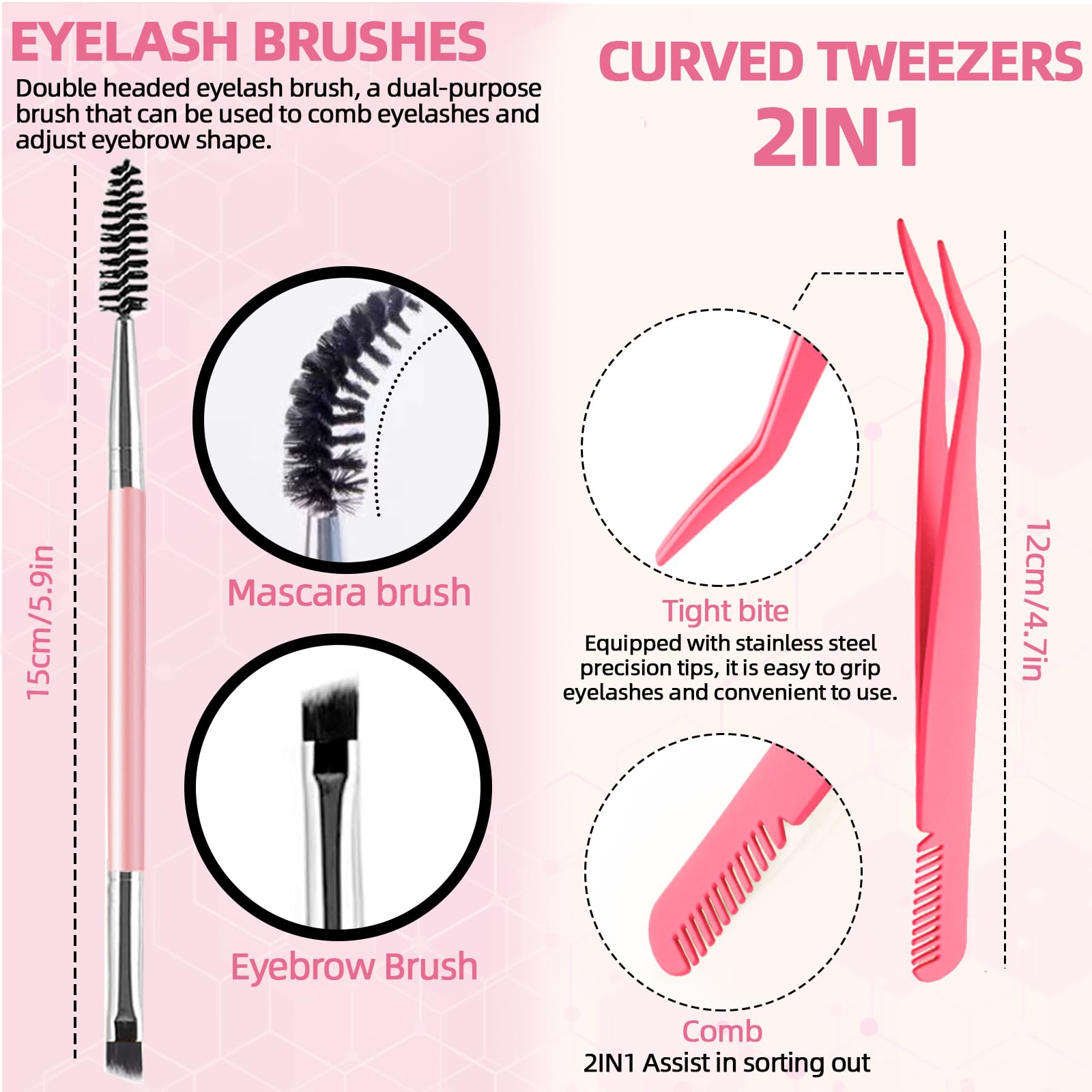QUKLOGEN brosse double tête, coiffage et démêlage des cils.
