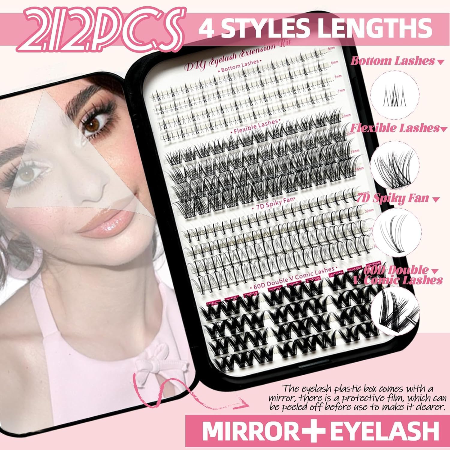 QUKLOGEN clusters cils bas 48pcs pour un effet sous les cils.